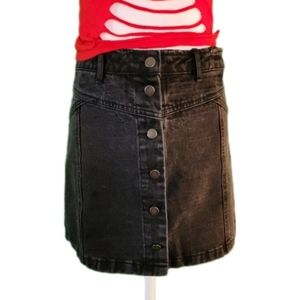 Mustard Seed A-Line Jean Button Down Skirt